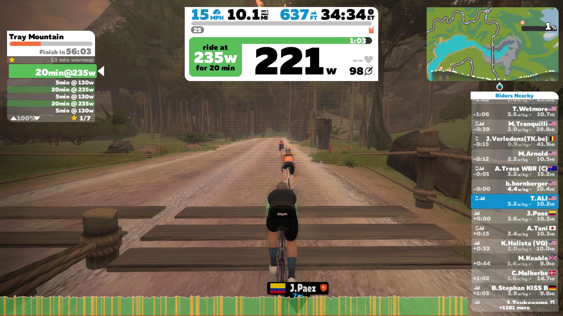 tour de zwift erg mode