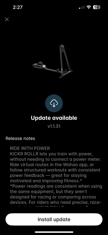 KICKR Rollor Firmware Update